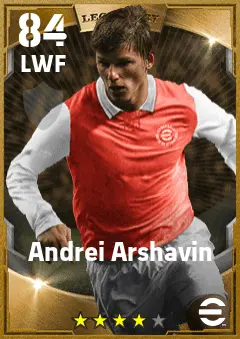 Andrei Arshavin eFootball 2026 player card — 84 OVR LWF