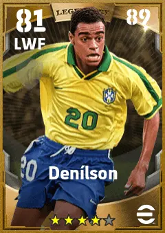 Denilson eFootball 2026 player card — 81 OVR LWF