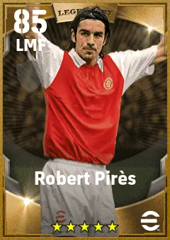 Robert Pires eFootball 2026 player card — 85 OVR LMF