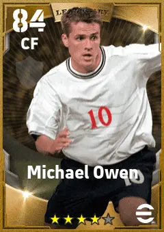 Michael Owen eFootball 2026 player card — 84 OVR CF