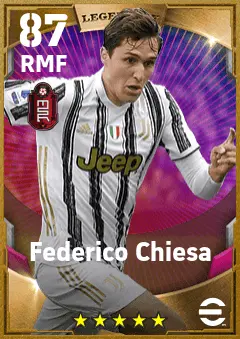 Federico Chiesa eFootball 2026 player card — 87 OVR RMF