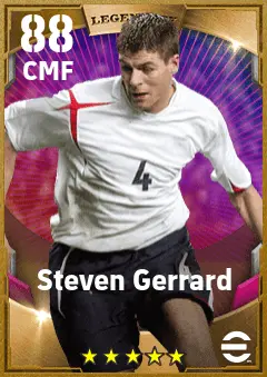Steven Gerrard eFootball 2026 player card — 88 OVR CMF