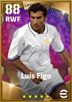 Luis Figo eFootball 2026 player card — 88 OVR RWF