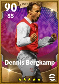 Dennis Bergkamp eFootball 2026 player card — 90 OVR SS