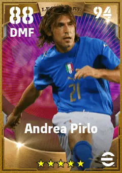 Andrea Pirlo eFootball 2026 player card — 88 OVR DMF