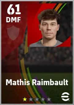 Mathis Raimbault eFootball 2026 player card — 61 OVR DMF