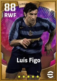Luis Figo eFootball 2026 player card — 88 OVR RWF