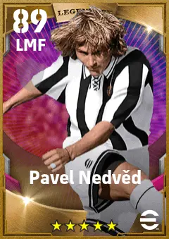 Pavel Nedved eFootball 2026 player card — 89 OVR LMF