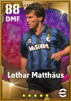 Lothar Matthaus eFootball 2026 player card — 88 OVR DMF