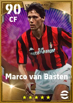 Marco van Basten eFootball 2026 player card — 90 OVR CF