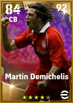 Martin Demichelis eFootball 2026 player card — 84 OVR CB