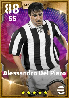 Alessandro Del Piero eFootball 2026 player card — 88 OVR SS
