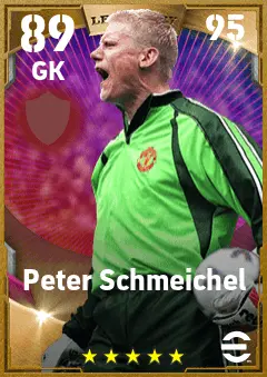 Peter Schmeichel eFootball 2026 player card — 89 OVR GK