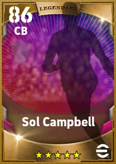Sol Campbell eFootball 2026 player card — 86 OVR CB
