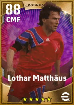 Lothar Matthaus eFootball 2026 player card — 88 OVR CMF