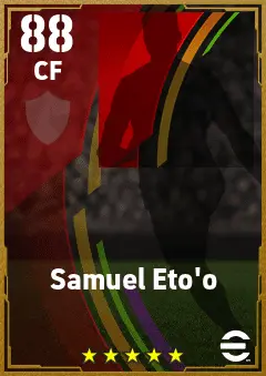 Samuel Eto o eFootball 2026 player card — 88 OVR CF