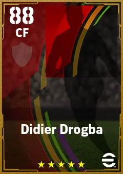 Didier Drogba eFootball 2026 player card — 88 OVR CF