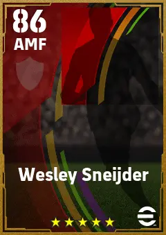 Wesley Sneijder eFootball 2026 player card — 86 OVR AMF