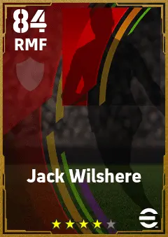Jack Wilshere eFootball 2026 player card — 84 OVR RMF