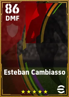Esteban Cambiasso eFootball 2026 player card — 86 OVR DMF
