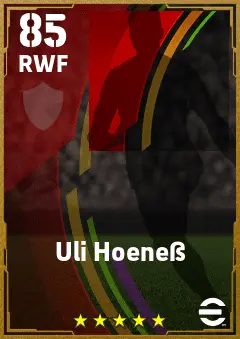 Uli HoeneSS eFootball 2026 player card — 85 OVR RWF