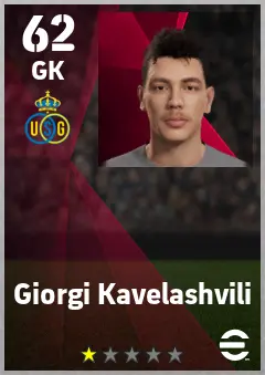 Giorgi Kavelashvili eFootball 2026 player card — 62 OVR GK