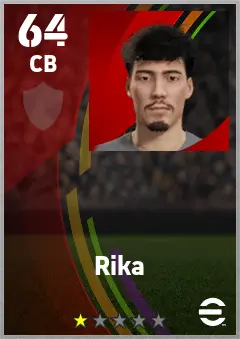 Rika eFootball 2026 player card — 64 OVR CB