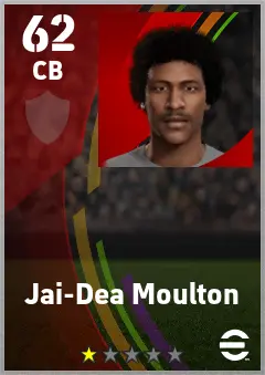 Jai-Dea Moulton eFootball 2026 player card — 62 OVR CB