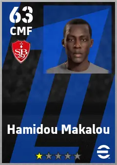 Hamidou Makalou eFootball 2026 player card — 63 OVR CMF
