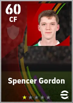 Spencer Gordon eFootball 2026 player card — 60 OVR CF