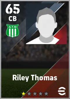 Riley Thomas eFootball 2026 player card — 65 OVR CB