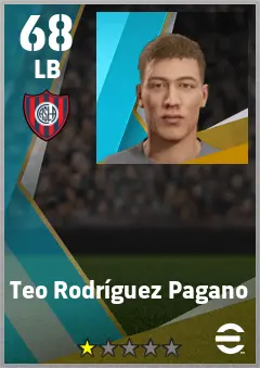 Teo Rodriguez Pagano eFootball 2026 player card — 68 OVR LB