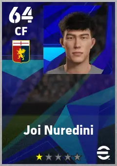 Joi Nuredini eFootball 2026 player card — 64 OVR CF