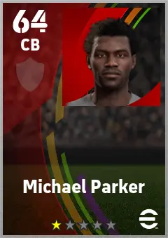 Michael Parker eFootball 2026 player card — 64 OVR CB
