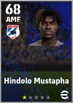 Hindolo Mustapha eFootball 2026 player card — 68 OVR AMF