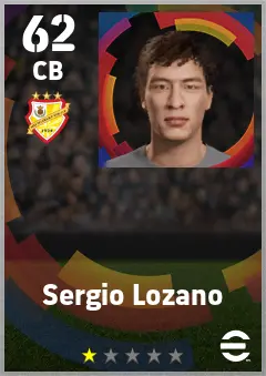 Sergio Lozano eFootball 2026 player card — 62 OVR CB