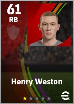 Henry Weston eFootball 2026 player card — 61 OVR RB