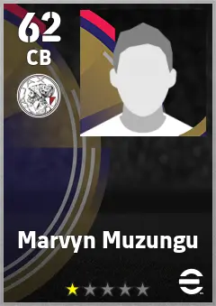 Marvyn Muzungu eFootball 2026 player card, 62 OVR CB
