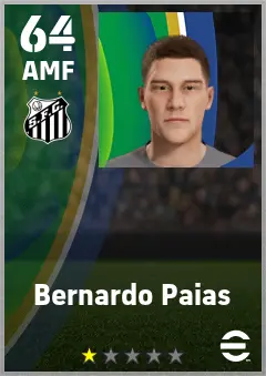 Bernardo Paias eFootball 2026 player card — 64 OVR AMF