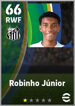 Robinho Junior eFootball 2026 player card — 66 OVR RWF