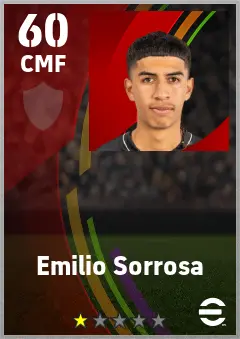 Emilio Sorrosa eFootball 2026 player card — 60 OVR CMF