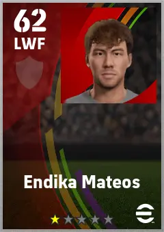 Endika Mateos eFootball 2026 player card — 62 OVR LWF