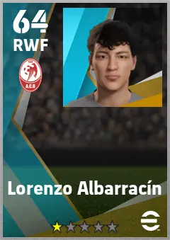 Lorenzo Albarracin eFootball 2026 player card — 64 OVR RWF