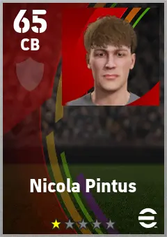 Nicola Pintus eFootball 2026 player card — 65 OVR CB