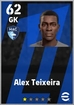 Alex Teixeira eFootball 2026 player card — 62 OVR GK
