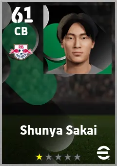 Shunya Sakai eFootball 2026 player card — 61 OVR CB