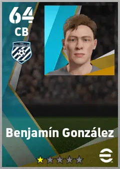 Benjamin Gonzalez eFootball 2026 player card — 64 OVR CB