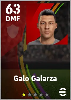 Galo Galarza eFootball 2026 player card — 63 OVR DMF