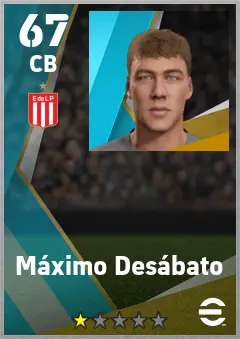 Maximo Desabato eFootball 2026 player card — 67 OVR CB