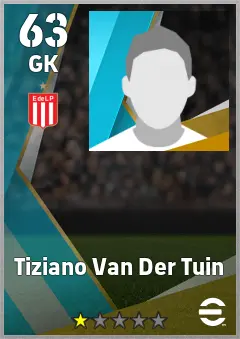 Tiziano Van Der Tuin eFootball 2026 player card — 63 OVR GK